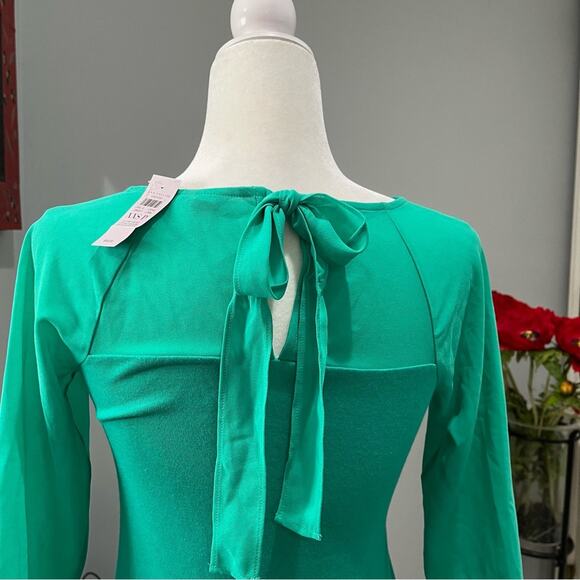 NEW Ann Taylor Tricot Knit Chiffon 3/4 Sleeve Tie Bow Layering Sweater XXSP NWT - Picture 7 of 16